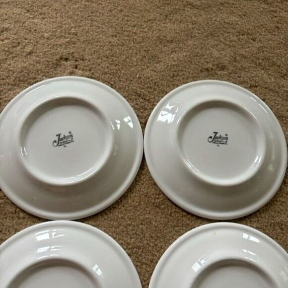 4 Jackson China Vintage Green & White 7” Plates - Picture 5 of 7